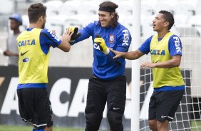 Durante o treino desta manh na Arena Corinthians, zona leste de So Paulo. O prximo jogo da equipe ser amanh, domingo, dia 18/05 contra o Figueirense/SC, vlido pela 5 rodada do Campeonato Brasileiro de 2014