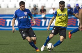 Durante o treino desta manh na Arena Corinthians, zona leste de So Paulo. O prximo jogo da equipe ser amanh, domingo, dia 18/05 contra o Figueirense/SC, vlido pela 5 rodada do Campeonato Brasileiro de 2014