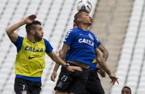 Durante o treino desta manhã na Arena Corinthians, zona leste de São Paulo. O próximo jogo da equipe será amanhã, domingo, dia 18/05 contra o Figueirense/SC, válido pela 5ª rodada do Campeonato Brasileiro de 2014