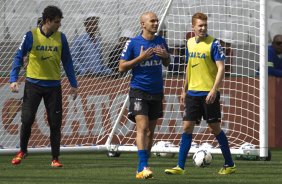 Durante o treino desta manhã na Arena Corinthians, zona leste de São Paulo. O próximo jogo da equipe será amanhã, domingo, dia 18/05 contra o Figueirense/SC, válido pela 5ª rodada do Campeonato Brasileiro de 2014