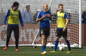 Durante o treino desta manh na Arena Corinthians, zona leste de So Paulo. O prximo jogo da equipe ser amanh, domingo, dia 18/05 contra o Figueirense/SC, vlido pela 5 rodada do Campeonato Brasileiro de 2014