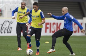 Durante o treino desta manh na Arena Corinthians, zona leste de So Paulo. O prximo jogo da equipe ser amanh, domingo, dia 18/05 contra o Figueirense/SC, vlido pela 5 rodada do Campeonato Brasileiro de 2014