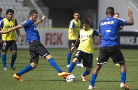 Durante o treino desta manh na Arena Corinthians, zona leste de So Paulo. O prximo jogo da equipe ser amanh, domingo, dia 18/05 contra o Figueirense/SC, vlido pela 5 rodada do Campeonato Brasileiro de 2014