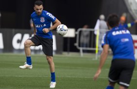 Durante o treino desta manh na Arena Corinthians, zona leste de So Paulo. O prximo jogo da equipe ser amanh, domingo, dia 18/05 contra o Figueirense/SC, vlido pela 5 rodada do Campeonato Brasileiro de 2014