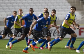 Durante o treino desta manh na Arena Corinthians, zona leste de So Paulo. O prximo jogo da equipe ser amanh, domingo, dia 18/05 contra o Figueirense/SC, vlido pela 5 rodada do Campeonato Brasileiro de 2014