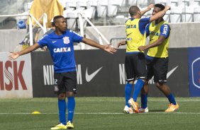 Durante o treino desta manh na Arena Corinthians, zona leste de So Paulo. O prximo jogo da equipe ser amanh, domingo, dia 18/05 contra o Figueirense/SC, vlido pela 5 rodada do Campeonato Brasileiro de 2014