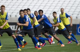 Durante o treino desta manh na Arena Corinthians, zona leste de So Paulo. O prximo jogo da equipe ser amanh, domingo, dia 18/05 contra o Figueirense/SC, vlido pela 5 rodada do Campeonato Brasileiro de 2014