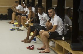 Nos vestiários antes da partida Corinthians x Figueirense/SC, realizada esta tarde na Arena Corinthians, válida pela 5ª rodada do Campeonato Brasileiro de 2014