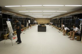 Nos vestiários antes da partida Corinthians x Figueirense/SC, realizada esta tarde na Arena Corinthians, válida pela 5ª rodada do Campeonato Brasileiro de 2014