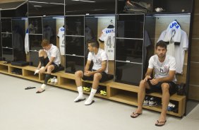 Nos vestiários antes da partida Corinthians x Figueirense/SC, realizada esta tarde na Arena Corinthians, válida pela 5ª rodada do Campeonato Brasileiro de 2014