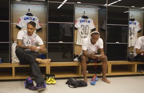 Nos vestiários antes da partida Corinthians x Figueirense/SC, realizada esta tarde na Arena Corinthians, válida pela 5ª rodada do Campeonato Brasileiro de 2014
