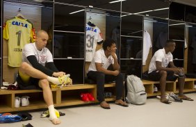 Nos vestiários antes da partida Corinthians x Figueirense/SC, realizada esta tarde na Arena Corinthians, válida pela 5ª rodada do Campeonato Brasileiro de 2014