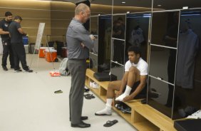 Nos vestiários antes da partida Corinthians x Figueirense/SC, realizada esta tarde na Arena Corinthians, válida pela 5ª rodada do Campeonato Brasileiro de 2014