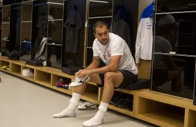 Nos vestiários antes da partida Corinthians x Figueirense/SC, realizada esta tarde na Arena Corinthians, válida pela 5ª rodada do Campeonato Brasileiro de 2014