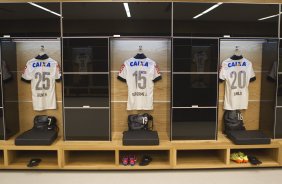 Nos vestiários antes da partida Corinthians x Figueirense/SC, realizada esta tarde na Arena Corinthians, válida pela 5ª rodada do Campeonato Brasileiro de 2014
