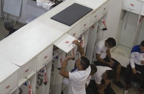 Nos vestiários antes da partida Corinthians x Atlético-PR, realizada esta noite no estádio do Caninde, válida pela 6ª rodada do Campeonato Brasileiro de 2014