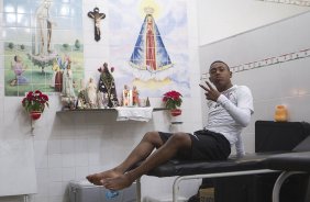 Nos vestiários antes da partida Corinthians x Atlético-PR, realizada esta noite no estádio do Caninde, válida pela 6ª rodada do Campeonato Brasileiro de 2014