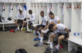 Nos vestiários antes da partida Corinthians x Atlético-PR, realizada esta noite no estádio do Caninde, válida pela 6ª rodada do Campeonato Brasileiro de 2014