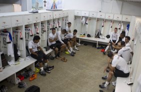 Nos vestirios antes da partida Corinthians x Atltico-PR, realizada esta noite no estdio do Caninde, vlida pela 6 rodada do Campeonato Brasileiro de 2014