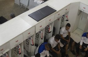 Nos vestiários antes da partida Corinthians x Atlético-PR, realizada esta noite no estádio do Caninde, válida pela 6ª rodada do Campeonato Brasileiro de 2014