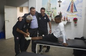 Nos vestiários antes da partida Corinthians x Atlético-PR, realizada esta noite no estádio do Caninde, válida pela 6ª rodada do Campeonato Brasileiro de 2014
