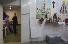 Nos vestiários antes da partida Corinthians x Atlético-PR, realizada esta noite no estádio do Caninde, válida pela 6ª rodada do Campeonato Brasileiro de 2014