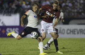 Durante a partida Corinthians x Atlético-PR, realizada esta noite no estádio do Caninde, válida pela 6ª rodada do Campeonato Brasileiro de 2014