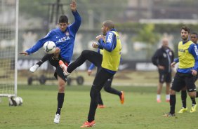 Durante o treino desta manh no CT do Parque Ecolgico do Tiete, zona leste de So Paulo. O prximo jogo da equipe ser amanh, domingo, dia 25/05 na Ilha do Retiro contra o Sport/PE, vlido pela 7 rodada do Campeonato Brasileiro de 2014