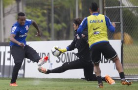 Durante o treino desta manh no CT do Parque Ecolgico do Tiete, zona leste de So Paulo. O prximo jogo da equipe ser amanh, domingo, dia 25/05 na Ilha do Retiro contra o Sport/PE, vlido pela 7 rodada do Campeonato Brasileiro de 2014