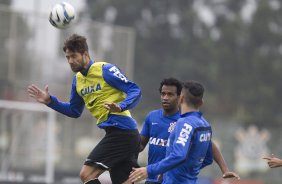 Durante o treino desta manh no CT do Parque Ecolgico do Tiete, zona leste de So Paulo. O prximo jogo da equipe ser amanh, domingo, dia 25/05 na Ilha do Retiro contra o Sport/PE, vlido pela 7 rodada do Campeonato Brasileiro de 2014