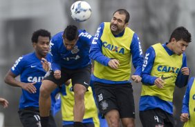 Durante o treino desta manh no CT do Parque Ecolgico do Tiete, zona leste de So Paulo. O prximo jogo da equipe ser amanh, domingo, dia 25/05 na Ilha do Retiro contra o Sport/PE, vlido pela 7 rodada do Campeonato Brasileiro de 2014