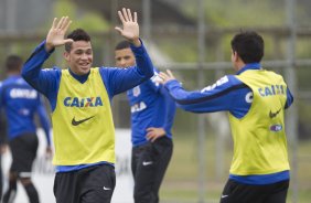 Durante o treino desta manh no CT do Parque Ecolgico do Tiete, zona leste de So Paulo. O prximo jogo da equipe ser amanh, domingo, dia 25/05 na Ilha do Retiro contra o Sport/PE, vlido pela 7 rodada do Campeonato Brasileiro de 2014