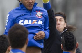 Durante o treino desta manh no CT do Parque Ecolgico do Tiete, zona leste de So Paulo. O prximo jogo da equipe ser amanh, domingo, dia 25/05 na Ilha do Retiro contra o Sport/PE, vlido pela 7 rodada do Campeonato Brasileiro de 2014