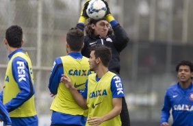 Durante o treino desta manh no CT do Parque Ecolgico do Tiete, zona leste de So Paulo. O prximo jogo da equipe ser amanh, domingo, dia 25/05 na Ilha do Retiro contra o Sport/PE, vlido pela 7 rodada do Campeonato Brasileiro de 2014