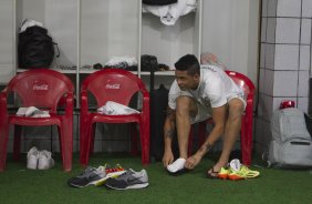 Nos vestiários antes da partida entre Sport/Recife x Corinthians, realizada esta tarde na Ilha do Retiro, válida pela 7ª rodada do Campeonato Brasileiro de 2014