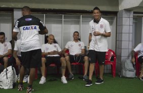 Nos vestiários antes da partida entre Sport/Recife x Corinthians, realizada esta tarde na Ilha do Retiro, válida pela 7ª rodada do Campeonato Brasileiro de 2014