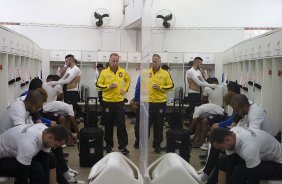 Nos vestiários antes da partida Corinthians x Cruzeiro, realizada esta noite no estádio do Caninde, válida pela 8ª rodada do Campeonato Brasileiro de 2014