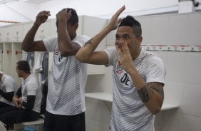 Nos vestiários antes da partida Corinthians x Cruzeiro, realizada esta noite no estádio do Caninde, válida pela 8ª rodada do Campeonato Brasileiro de 2014