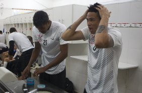 Nos vestiários antes da partida Corinthians x Cruzeiro, realizada esta noite no estádio do Caninde, válida pela 8ª rodada do Campeonato Brasileiro de 2014