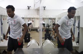 Nos vestiários antes da partida Corinthians x Cruzeiro, realizada esta noite no estádio do Caninde, válida pela 8ª rodada do Campeonato Brasileiro de 2014