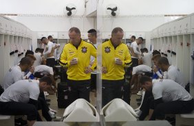Nos vestiários antes da partida Corinthians x Cruzeiro, realizada esta noite no estádio do Caninde, válida pela 8ª rodada do Campeonato Brasileiro de 2014