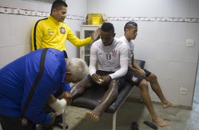 Nos vestiários antes da partida Corinthians x Cruzeiro, realizada esta noite no estádio do Caninde, válida pela 8ª rodada do Campeonato Brasileiro de 2014