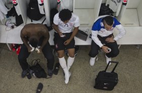 Nos vestiários antes da partida Corinthians x Cruzeiro, realizada esta noite no estádio do Caninde, válida pela 8ª rodada do Campeonato Brasileiro de 2014