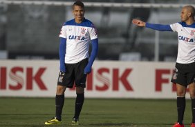 Durante o treino desta tarde no CT do Parque Ecolgico do Tiete, zona leste de So Paulo. O prximo jogo da equipe ser domingo, dia 01/06 na Arena Corinthians, vlido pela 9 rodada do Campeonato Brasileiro de 2014