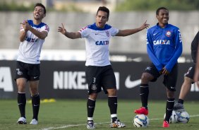 Durante o treino desta tarde no CT do Parque Ecolgico do Tiete, zona leste de So Paulo. O prximo jogo da equipe ser domingo, dia 01/06 na Arena Corinthians, vlido pela 9 rodada do Campeonato Brasileiro de 2014