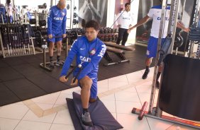 Durante o treino desta manhã em uma academia na cidade de Extrema/MG. O time faz uma intertemporada preparando-se para o próximo jogo dia 17/07 contra o Internacional/RS, na Arena Corinthians, válido pela 10ª rodada do Campeonato Brasileiro de 2014