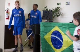 Durante o treino desta manhã em uma academia na cidade de Extrema/MG. O time faz uma intertemporada preparando-se para o próximo jogo dia 17/07 contra o Internacional/RS, na Arena Corinthians, válido pela 10ª rodada do Campeonato Brasileiro de 2014