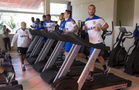 Durante o treino desta manh em uma academia na cidade de Extrema/MG. O time faz uma intertemporada preparando-se para o prximo jogo dia 17/07 contra o Internacional/RS, na Arena Corinthians, vlido pela 10 rodada do Campeonato Brasileiro de 2014