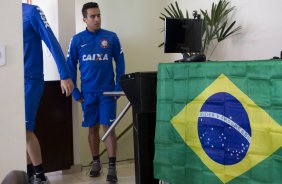 Durante o treino desta manhã em uma academia na cidade de Extrema/MG. O time faz uma intertemporada preparando-se para o próximo jogo dia 17/07 contra o Internacional/RS, na Arena Corinthians, válido pela 10ª rodada do Campeonato Brasileiro de 2014