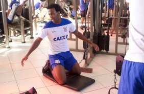 Durante o treino desta manhã em uma academia na cidade de Extrema/MG. O time faz uma intertemporada preparando-se para o próximo jogo dia 17/07 contra o Internacional/RS, na Arena Corinthians, válido pela 10ª rodada do Campeonato Brasileiro de 2014